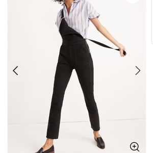 Madewell skinny overalls in lunar (washed black)
